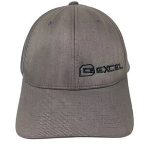 Excel Baseball Cap Brown XL Fitted Hat Embroidered Yupoong Stretch Design Curved